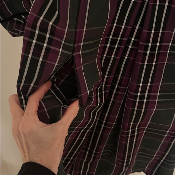 Tuckernuck Aubergine Tartan Indre Dress 3/4 Sleeve Mini Plaid xs - Picture 9 of 14